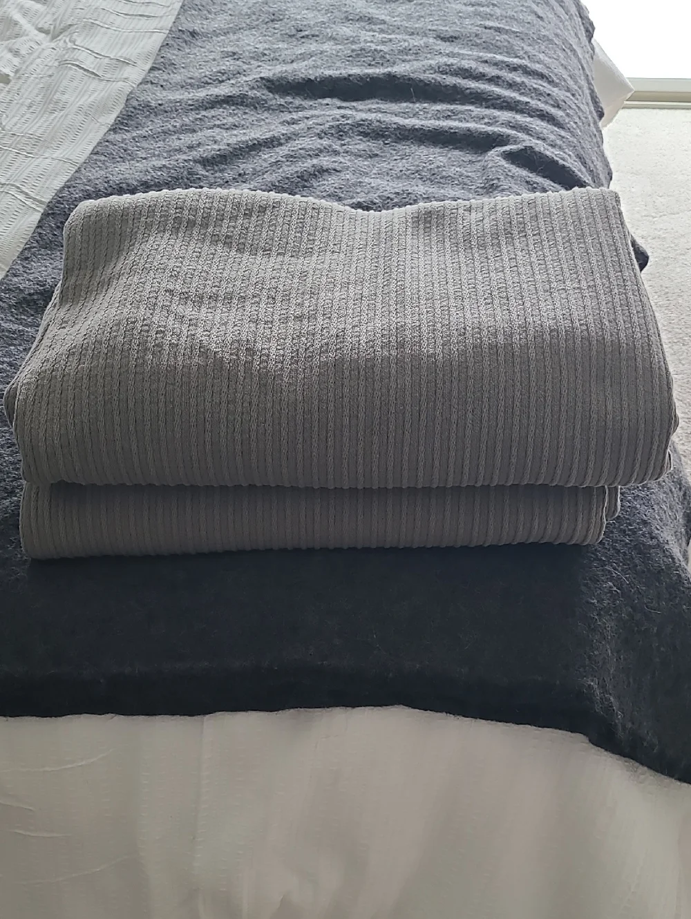 2 Restoration Hardware Vintage Chunky Wide-Rib Cotton Blankets